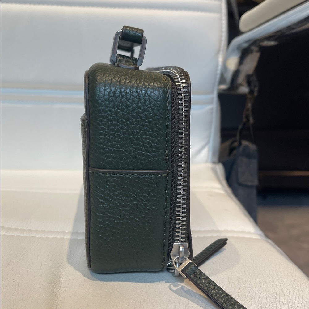 Tory Burch Dark Green Textured Leather Crossbody Bag - Picture 3 of 4